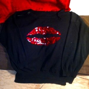 Bongo Lips Sweater, 2X, Fun & Cute, New no tags